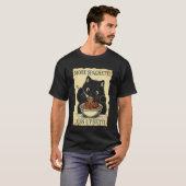 ヴィンタ パスタを食べるUpsettiの少ないスパゲッティ猫 Tシャツ (正面フル)