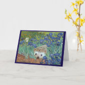 ヴィンチェンツォvan Hog'sの"アイリスおよびまたハリネズミ。" カード (黄色い花)