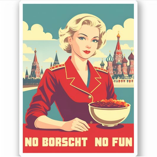 ヴィンテおもしろいージ旅行ソ連ソ連の冷戦ユーモア シール (正面)