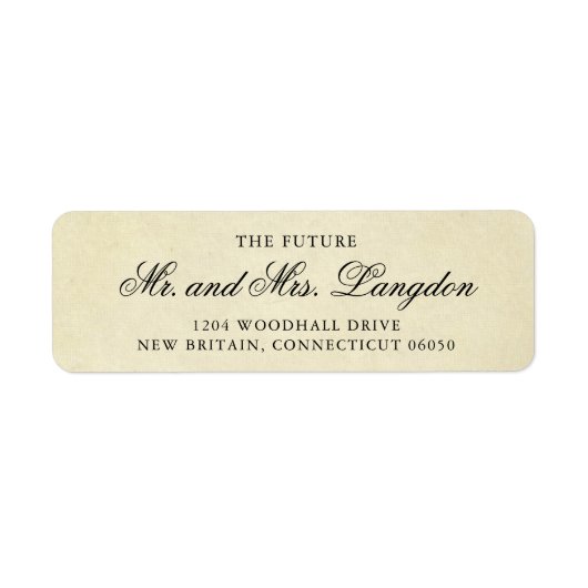 ヴィンテエレガントージウェディング差出人住所 ラベル (正面)