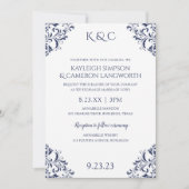 ヴィンテエレガントージウェディング招待状 |海軍2 招待状 (正面)