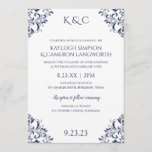 ヴィンテエレガントージウェディング招待状 |海軍2