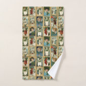 ヴィンテエレガントージクリスマスカード(金ゴールド付き縁ど) バスタオルセット (ハンドタオル)