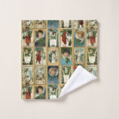 ヴィンテエレガントージクリスマスカード(金ゴールド付き縁ど) バスタオルセット (ウォッシュタオル)