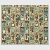 ヴィンテエレガントージクリスマスカード(金ゴールド付き縁ど) ラッピングペーパー (フラット)