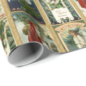 ヴィンテエレガントージクリスマスカード(金ゴールド付き縁ど) ラッピングペーパー (ロールコーナー)