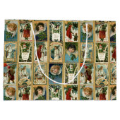 ヴィンテエレガントージクリスマスカード(金ゴールド付き縁ど) ラージペーパーバッグ (裏面)