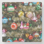 ヴィンテカラフルージクリスマスツリーオーナメント ストーンコースター (正面)