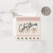 ヴィンテクラシックージモダン・クリスマスポインセチア花 ノートカード (正面/裏面インサイチュ)