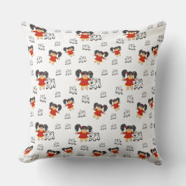 ヴィンテッド白黒レッドハンドドロー装飾用クッション クッション