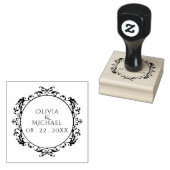 ヴィンテパーソナライズされたージの結婚式の日付の住所 ラバースタンプ (押印)