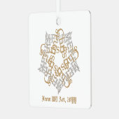 ヴィンテパーソナライズされたージエレガントクリスマス金ゴールドシルバー メタルオーナメント (正面左)