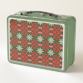 ヴィンテパーソナライズされたージクリスマス/冬パターン（の模様が）あるM メタルランチボックス (裏面)