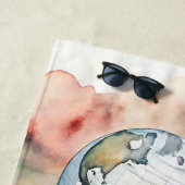 ヴィンテパーソナライズされたージ旅行イラストレーション ビーチタオル (インサイチュ)