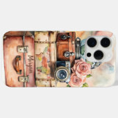 ヴィンテパーソナライズされたージ旅行イラストレーション Case-Mate iPhoneケース (裏面 (横))