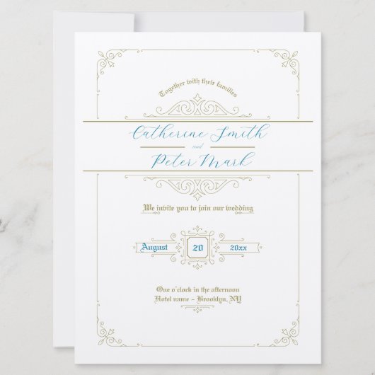 ヴィンテビクトリアンージウェディング招待状 招待状 (正面)