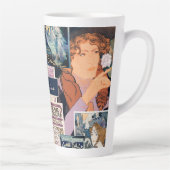 ヴィンテフランスのージポスターアートコラージュパーソナライズされた カフェラテマグ (右)