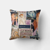 ヴィンテフランスのージポスターアートコラージュパーソナライズされた クッション (裏面)