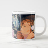 ヴィンテフランスのージポスターアートコラージュパーソナライズされた ジャンボコーヒーマグカップ (右)