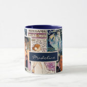 ヴィンテフランスのージポスターアートコラージュパーソナライズされた マグカップ (中央)