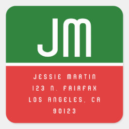 ヴィンテモノグラムのージモダン・クリスマス・アドレス スクエアシール