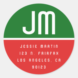 ヴィンテモノグラムのージモダン・クリスマス・アドレス ラウンドシール