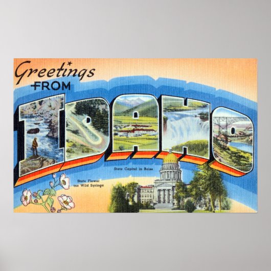 ヴィンテージあいさつアイダホ旅行 ポスター (正面)