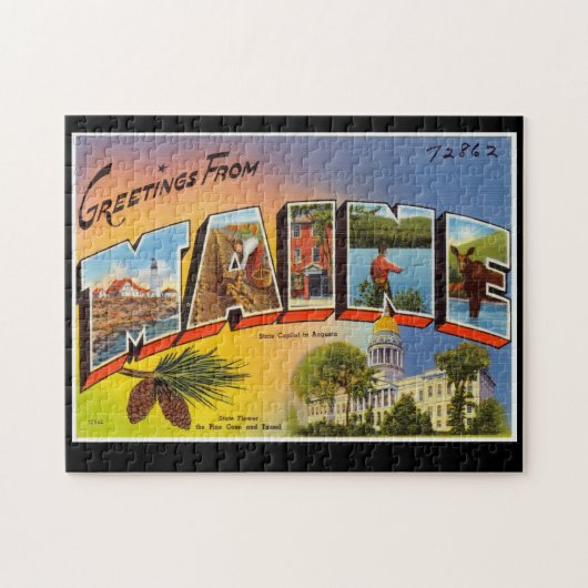 ヴィンテージあいさつメーンハガキ土産 ジグソーパズル (横)