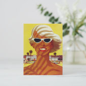 ヴィンテージあいさつ付きポストカードビーチ ポストカード (スタンド正面)