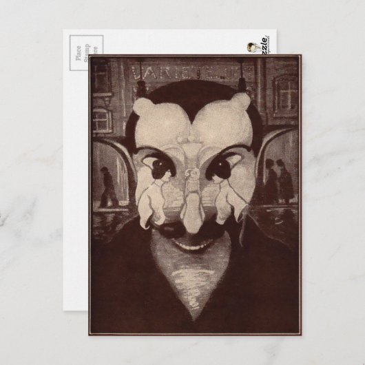 ヴィンテージあいまいな悪魔はがき ポストカード (正面/裏面)