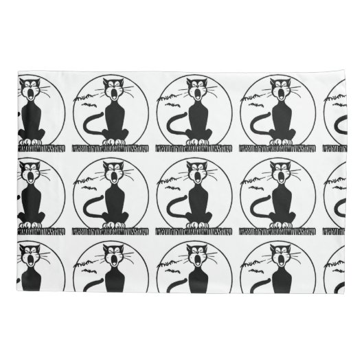 ヴィンテージあくびをする猫枕 枕カバー (裏面)