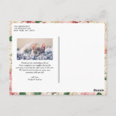 ヴィンテージあじさいとバラ結婚ズサンキュー ポストカード (裏面)