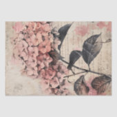 ヴィンテージあじさいイラストレーションパーチメントデクページ 薄葉紙 (正面)