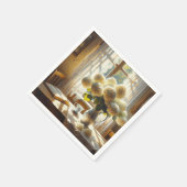 ヴィンテージあじさいブーケ スタンダードカクテルナプキン (角)