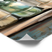 ヴィンテージあじさいメイソンジャース ポスター (角)