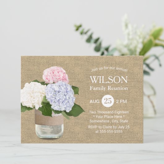 ヴィンテージあじさいメイソンジャールファミリー懇親会 招待状 (スタンド正面)