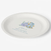 ヴィンテージあじさい茶醸造ベビーシャワー ペーパープレート (アングル)