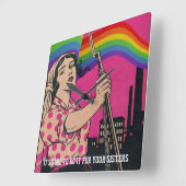 ヴィンテージあなたのためのシスターズスクエアウォールクロック スクエア壁時計 (傾斜)