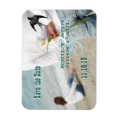 ヴィンテージあなたの写真を鳥の日付を保存 マグネット (縦)