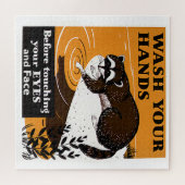 ヴィンテージあなたの手ラクーンを洗う,ウイルスフリー, ZSSG ジグソーパズル (横)