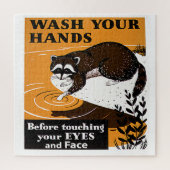 ヴィンテージあなたの手ラクーンを洗う，ウイルスフリー， ZSSG ジグソーパズル (縦)