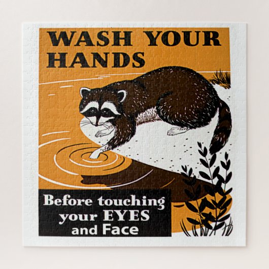 ヴィンテージあなたの手ラクーンを洗う,ウイルスフリー, ZSSG ジグソーパズル (縦)