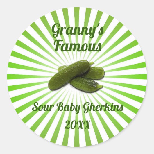 ヴィンテージあなたの有名なジル漬け缶詰ラベル ラウンドシール (正面)