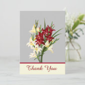 ヴィンテージありがとうグラジオラスのグリーティングカード サンキューカード (スタンド正面)