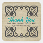 ヴィンテージありがとうショッピングカスタムブルー スクエアシール (正面)