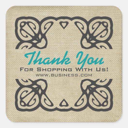 ヴィンテージありがとうショッピングカスタムブルー スクエアシール (正面)