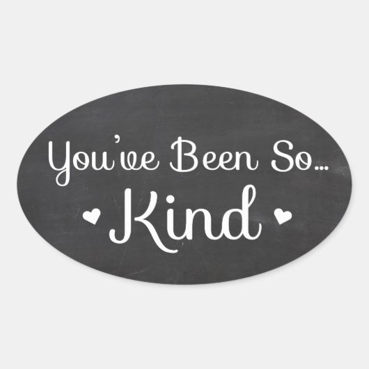 ヴィンテージありがとう白黒の黒板 楕円形シール (正面)