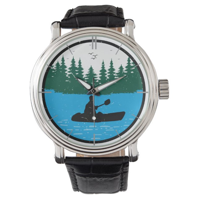 ヴィンテージいいパドリングカヤックのカヤックが必要 腕時計 (正面)