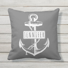 ヴィンテージいかりと名前グレー可逆航海の性 アウトドアクッション