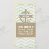 ヴィンテージいかりのシボ航海のロン結婚式 プログラム (正面/裏面)